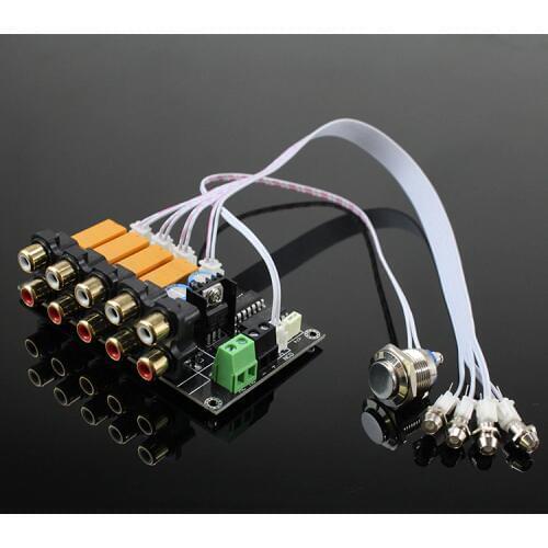 AC/DC Audio Input Signal Selector Relay Board Stereo Signal Switching Amplifier Board RCA For Speakers