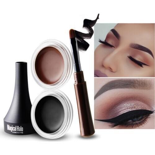 Eye Liner Cream Ket with brush Waterproof Makeup Quick Dry Professional Cosmetic Eyeliner