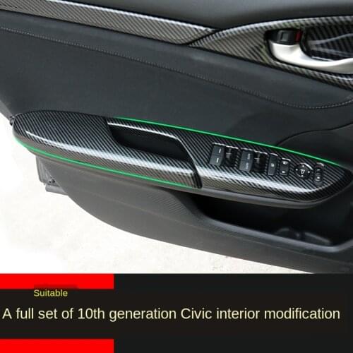 Applicable to 10 Th Generation Civic Interior Modification Full Set of Carbon Fiber Pattern Interior Center Console Instrument G
