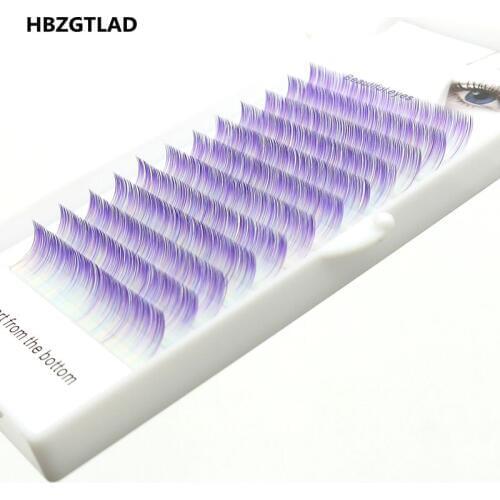 HBZGTLAD Brand new C/D curl 0.07/0.1mm 8-15mm false lashes white+purple color eyelash mix colored lashes Faux eyelash extensions