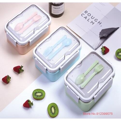 Self Designed Stainless Steel Lunch Box Student Bento Box With Compartments Pink Salad Fruit Food Container Lunchbox For Female