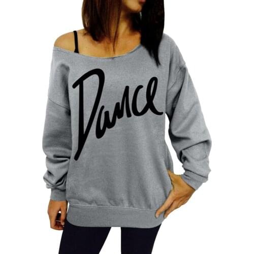 Gray White Mesh Pullover One Shoulder Bishop Sleeve Sweatshirt Women Autumn Patchwork Elegant Sweatshirts DG0712