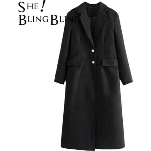 SheBlingBling Womens Black Coats