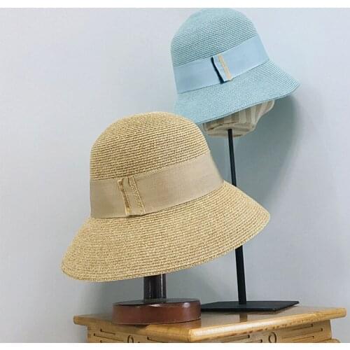 Women Wide Brim Straw Foldable Roll up Cap Fedora Beach Sun Hat UPF50