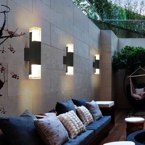 Modern Wall Lamp Outdoor Wall Light Aluminum Aisle Waterproof Porch Garden Ip64 Exterior Wall Lamp Courtyard Balcony Wall Lamps