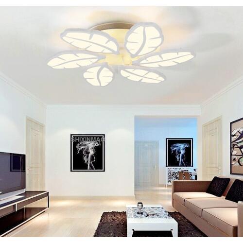 New banana leaf LED ceiling lamp post-modern living room restaurant main bedroom light warm simple chandelier ornaments