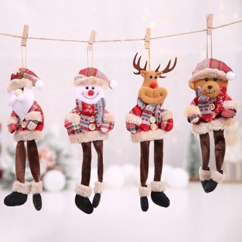Santa Claus Doll Ornaments Christmas Tree Hanging Pendants Home Wedding Xmas Party Decor New Years Eve Decorations