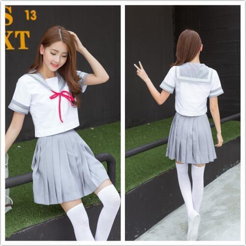 Japanese School Uniform Japan Short Sleeve School Clothes Teenager Sailor Suit Navy Sailor College Uniforms D-0210