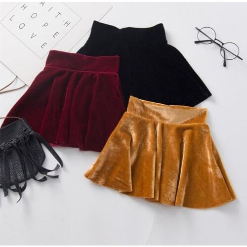 Infant Baby Girl Half High-Waist Skirt Velvet Solid Color Pleated Princess Fall Warm Skirt 6M-3T
