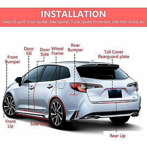 Acrylic Material Sill Scuff Cover Bumper Door Plate Front Rear Spoiler Parts Protector