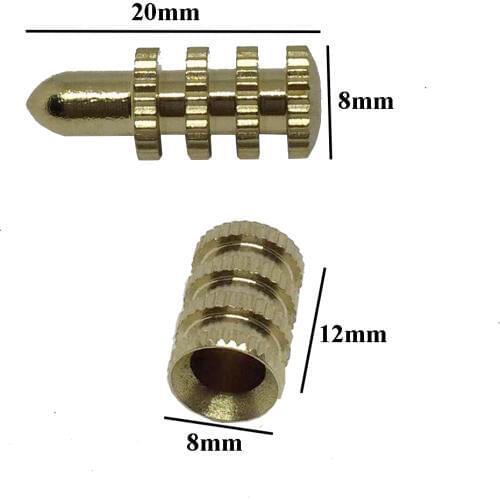 1 Set Solid Brass Table Leaf Dowel Aligner Pin Sets Table Top Leaf Alignment Pins Table Repair Parts Table Pins