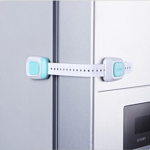 1Pcs Baby Double Button Drawer Door Lock Children Kids Safety Care Lock For Cabinet Cupboard Washer Refrigerator Toilet