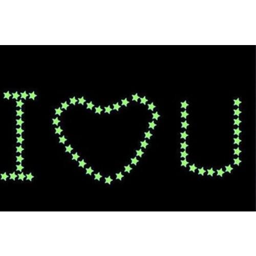 100/40Pcs 3D Glow in the Dark Stars Ceiling Wall Stickers Cute Living Home Decor
