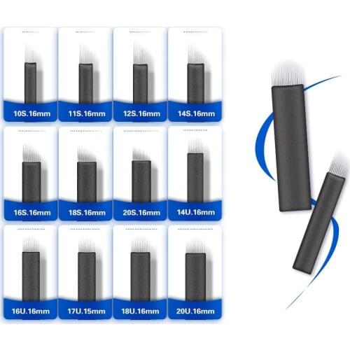 50PCS Nano Microblading Blades 0.16mm Thinnest Microblading Needles with Assort Styles for Hair Stroke, Shading