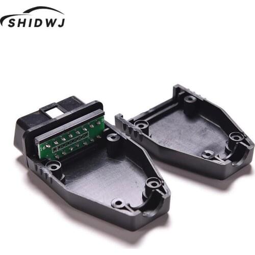 1x OBD2 Connector shell OBDII 16 Pin Adaptor On Board Diagnostics II Plug Male Connectors Case With Screws Auto Repair Parts