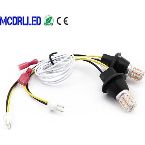 Mcdrlled 2Pcs Dual Color T10 7440 T15 Car LED Turn Signal Bulb Canbus W5W Daytime Running Light Auto Lamp Red Yellow White 12V