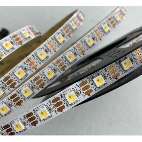 5m/roll SK6812WWA(SK6812 IC+warm white+cool white+amber chips inside) led addressable strip;60leds/m;non-waterproof;DC5V input