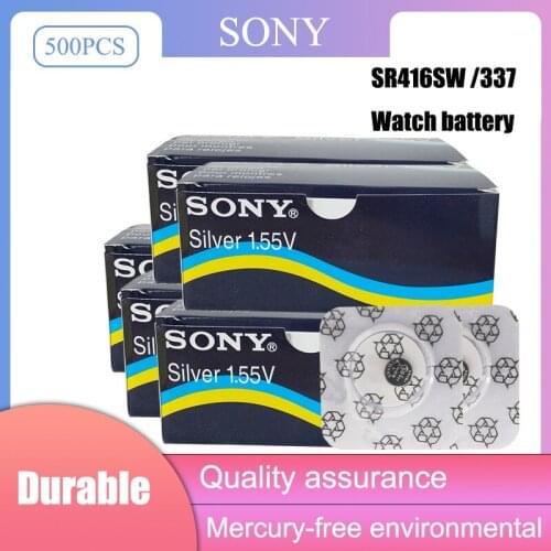 500 pcs/lot Original New Watch battery 337 SR416SW Silver 1.55V button cell battery for swatch watch LED Headphone