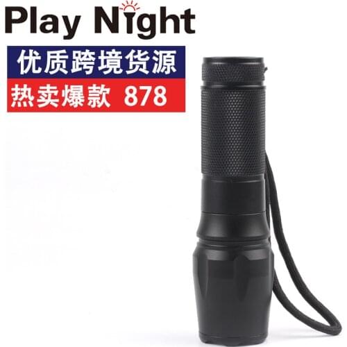 878LED flashlight L2 telescopic focusing T6 outdoor long-range rechargeable aluminum alloy strong light 26650 zoom flashlight