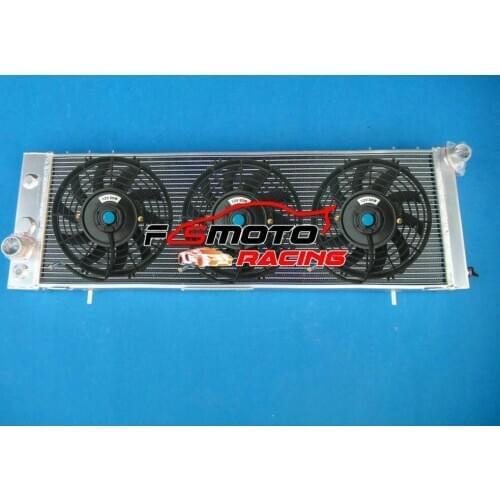 Aluminum Radiator + Fans For J-eep Wrangler Cherokee Wagoneer Comanche 2.8L/4.0L V6/I6 173Cu/242Cu AT/MT 1984-1990 Pickup