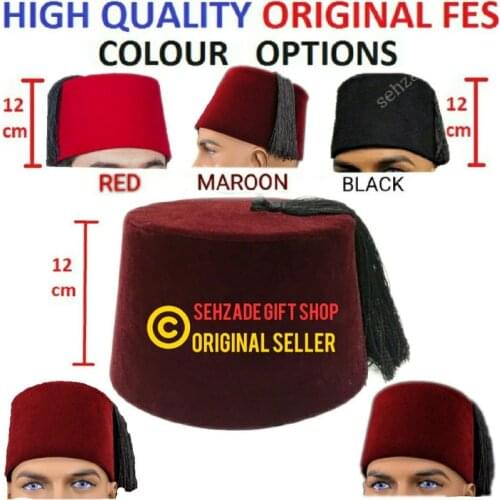 Authentic Folkloric Turkish Fes Fez, Oriental Tarboosh, Exotic Ottoman Hat Orginal Fes Real Fes Made in Turkey