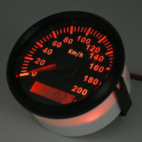 85mm Car Digital GPS Speedometer 120kmh/200 kmh Waterproof IP67 Red LED Speed Gauge for Motorcycle Marine Yacht Car 9~32V