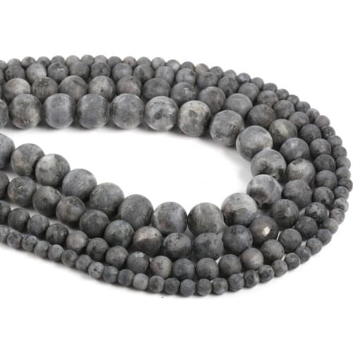 Natural Stone Beading Black Matte Round Loose BeadsIsolation beads For jewelry making DIY bracelet necklace accessories