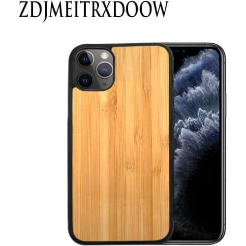 Bamboo Wood Phone Case Coque Funda For iPhone 6 6S 6Plus 7 7Plus 8 8Plus XR X XS Max 11 Pro Max Can engraving LOGO