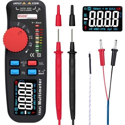 ADM92CL True RMS Digital Multimeter Color Display Auto Range 6000 TRMS Tester With Live Wire Check Temp Hz Ohm Diode Meter