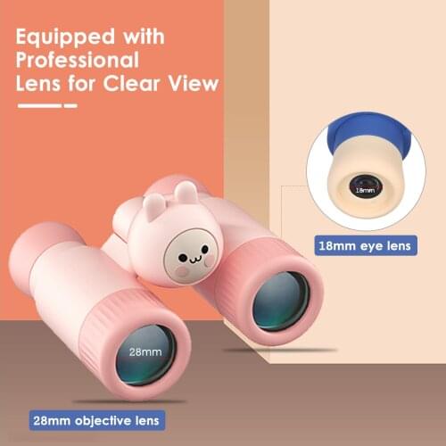 KKmoon Kids Telescope 2-in-1 Outdoor Monocular and Binocular Telescope 10×28 Binoculars Science Educational Toy Telescope