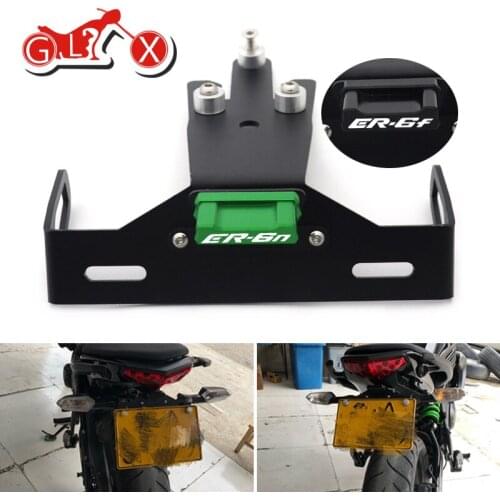 For Kawasaki ER6N ER6F NINJA ER 6N ER 6F 2012-2015 2016 2017 Accessories License Number Plate Frame Holder Bracket With Light