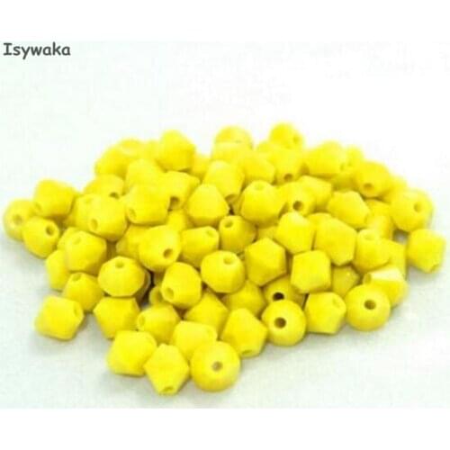 Isywaka Sale Yellow Color 100pcs 4mm Bicone Austria Crystal Beads charm Glass Beads Loose Spacer Bead for DIY Jewelry Making