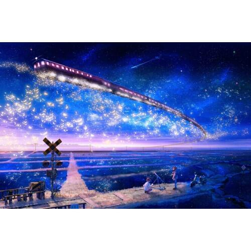 Dream Star train Decompression and upgraded version paper artifact 1000 pieces jigsaw puzzle white card adult toys
