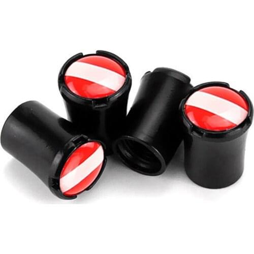 4pcs/Lot Austria Flag Car Tire Valve Caps For Skoda Octavia A5 Rapid Kodiaq Wheel Tires Air Dust Waterproof Screw Airtight Cap