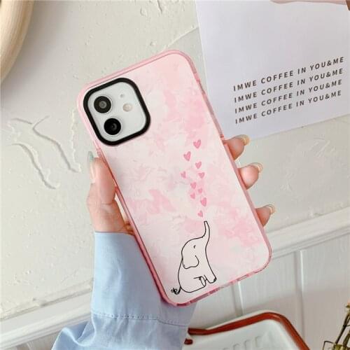 Retro sweet Elephant Love Heart Bubble balloons Phone Case For iPhone 12 11 Pro Max Xs Max XR Xs 7 8 Plus 7Plus case Cute Cover