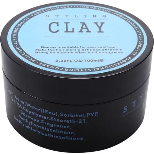 Fashion Matte Finished Hair Styling Clay Daily Use Mens Hair Clay High Strong Hold Low Shine Hair Styling Wax 100Ml