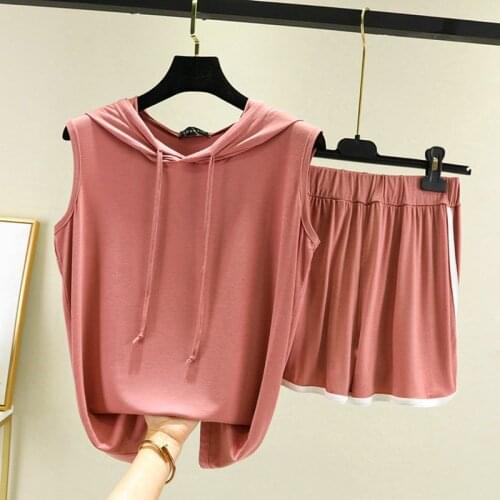 Fashion New Students Pajamas Set Sleeveless Summer Pyjamas Female Modal Shorts Home Clothes Slim Sleepwear Pijamas Women Suit