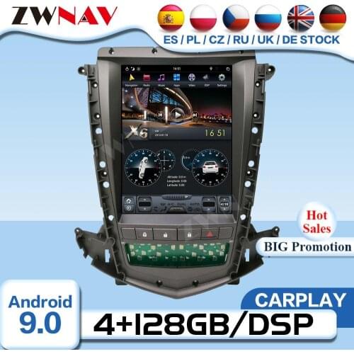 1 Din Tesla Screen Android 9 Multimedia For Cadillac SRX 2013 2014 2015 2016 2017 2018 GPS Receiver Auto Audio Stereo Head Unit
