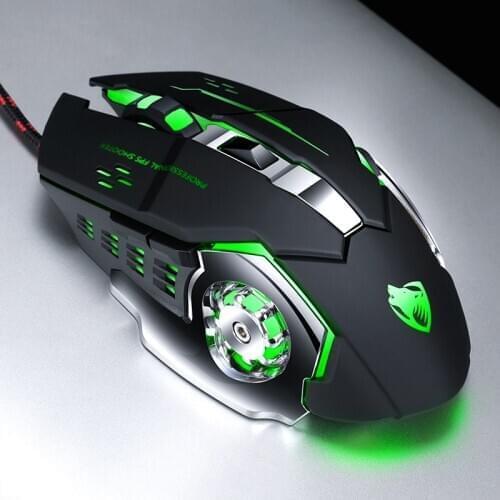 Thunder Wolf V6 Game Mouse Macro Programming Mechanical mouse 2400DPI Professional gaming computer mouse for Lol Eat Chicken