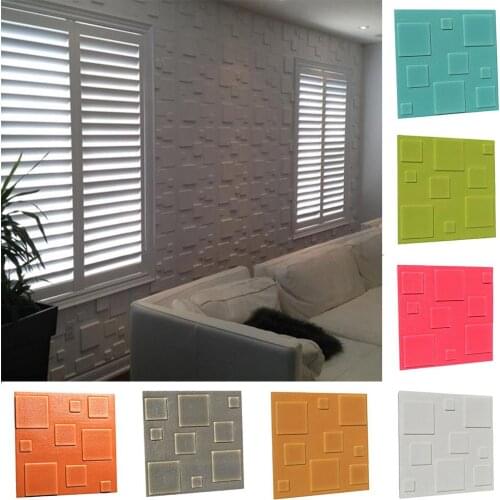 New 1Pcs PE Foam Elastic Modern 3D Square DIY Wall Home Decor Self-adhesion Stickers Gift