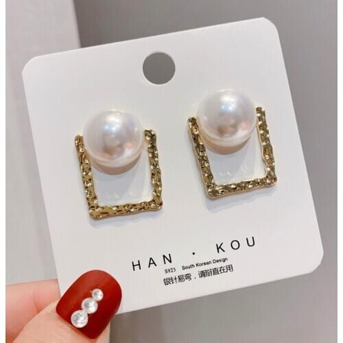 New Fashion Jewelry Crystal Rhinestone Pearl Stud Earrings For Women Vintage Earrings Gifts For Women Lady Girls Wholesale