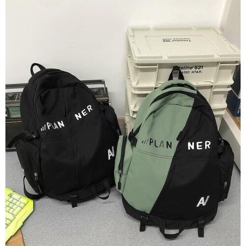 Fashion Female Backpack Waterproof Nylon Women Backpack Unisex Laptop School Backpack Stitching Color School Bag For Teenage New