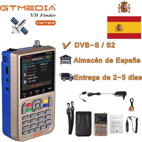 GT MEDIA V8 Satellite Finder Meter DVB-S/DVB-S2X Parabol Locator Finder Satellite FTA Satellite Receiver Digital TV HD 3.5 "LCD