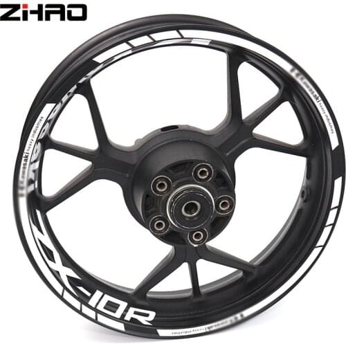For Kawasaki ZX10R ZX-10R Motorcycle Reflective Wheel Rim Stripe Decal Sticker Front Rear Decal Full Set