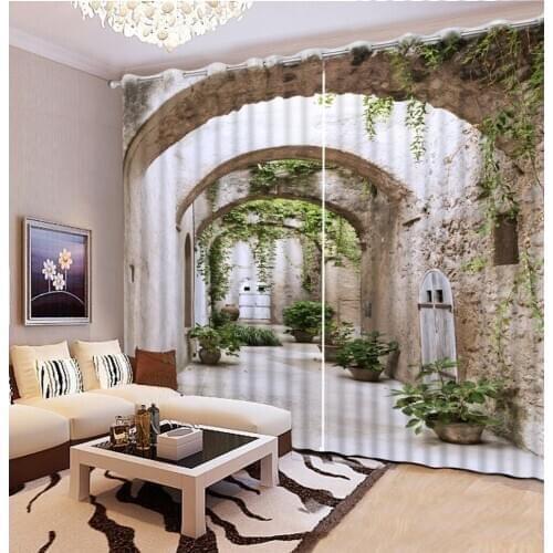 Extended space curtains Window Blackout Luxury 3D Curtains set For Bed room Living room Office Hotel Home Wall scenery curtains