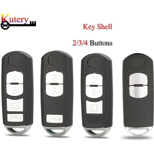 Kutery 10pcs/Lot Smart Remote Key Shell For Mazda X-5 Summit M3 M6 Axela Atenza 2/3/4 Buttons Key Case With Emergency Key Blade