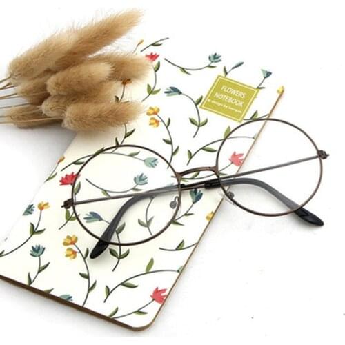 Vintage Round Metal Frame Blue Light Blocking Personality College Style Clear Lens Eye Glasses Eye Protection Mobile Phone Game