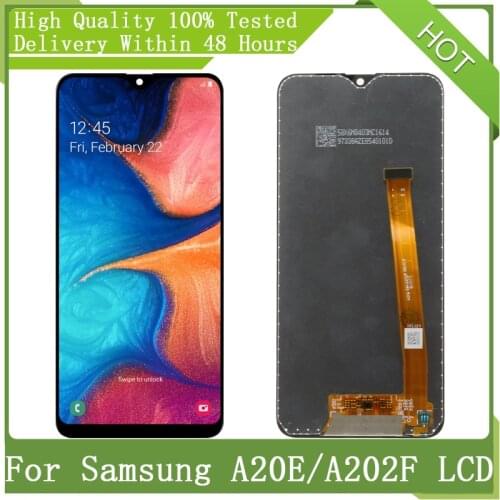 5.8” Super AMOLED For Samsung Galaxy A20e A202 A202F A202DS LCD Display Touch Screen Digitizer Assembly With Frame Replacement