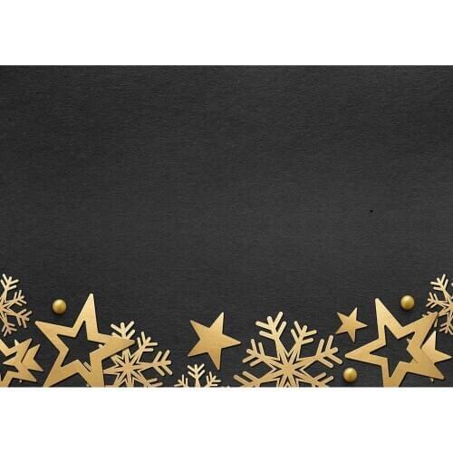 Gold Stars Snowflake Black Photography Backdrop Custom Background for Children Baby Home Christmas Party Photocall Fond Photo