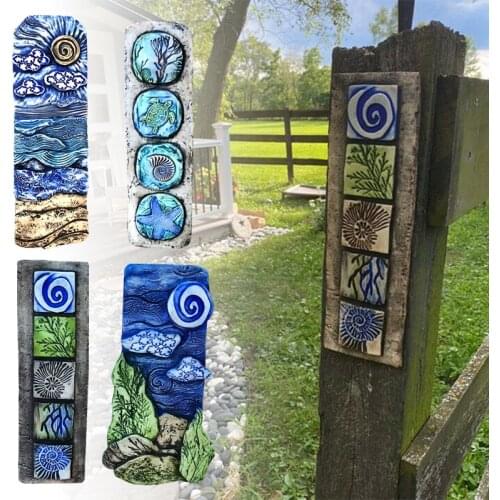 Starry Sky Ocean Garden Sculpture Decoration Wall Art Resin Statue Door Yard Decorative Ornament can CSV